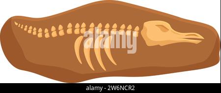 Dinosaur fossil icon cartoon vector. Nature animal geology. Biology stone Stock Vector