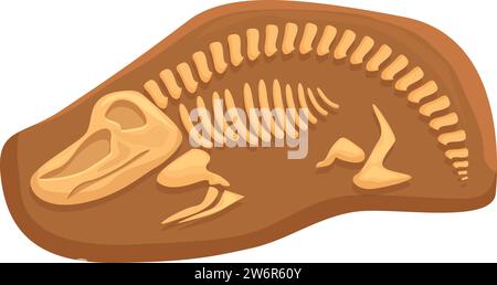 Layer fossil icon cartoon vector. Dinosaur skeleton. Bone evolution print Stock Vector