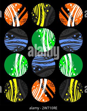 Creative design of color circles art Stock Vector