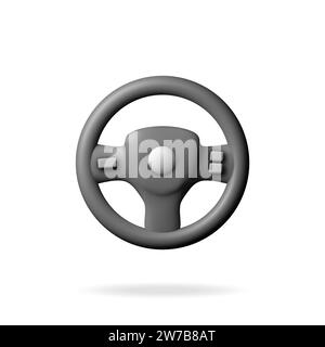 3D Car Steering Wheel Isolated on White Stock Vector