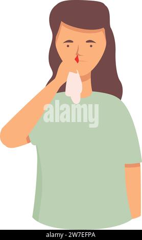 Aid nose problem icon cartoon vector. Nose bleeding. Pain patient Stock Vector