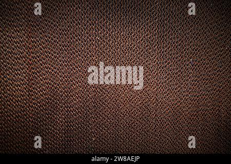 Copper Metal Mesh Texture - Industrial Diamond Pattern Background Stock Photo