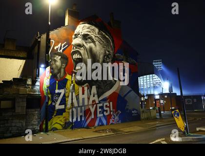 London, UK. 21st Dec, 2023. Wall mural outside the stadium of former player Wilfried Zaha during the Premier League match at Selhurst Park, London. Picture credit should read: David Klein/Sportimage Credit: Sportimage Ltd/Alamy Live News Stock Photo