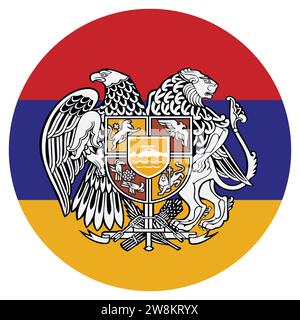 Coat or arms of Armenia. Armenian national symbol in official colors. Template icon. Abstract vector illustration Stock Vector