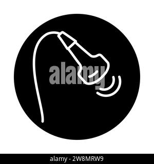 Ultrasound device black line illustration. Stock Vector