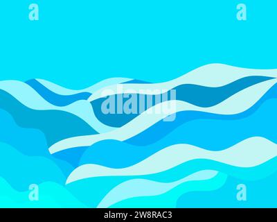 Winter landscape with snowy hills. Mountain landscape in flat style, winter cold weather. View of the snowy hills. Design for posters, travel agencies Stock Vector
