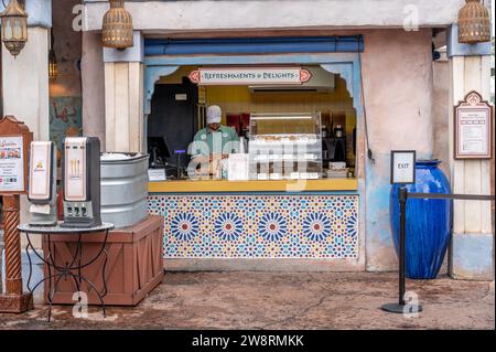 Detail of pavilions at the Epcot Center in Disney World, Florida. Stock Photo