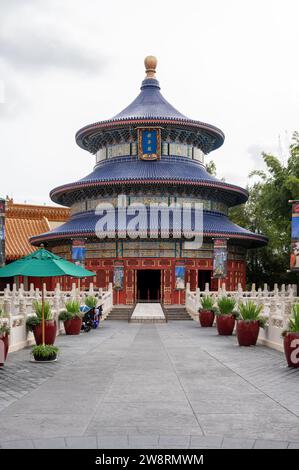 Detail of pavilions at the Epcot Center in Disney World, Florida. Stock Photo