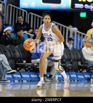 December 21, 2023 - UCLA Bruins guard Camryn Brown #35 brings the ball up courtduring a game between the UCLA Bruins and the Hawai'i Rainbow Wahine at Pauley Pavilion in Los Angeles, CA - Michael Sullivan/CSM Stock Photo