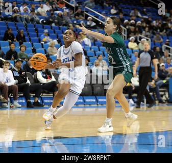 December 21, 2023 - UCLA Bruins guard Londynn Jones #3 drives to the hoop during a game between the UCLA Bruins and the Hawai'i Rainbow Wahine at Pauley Pavilion in Los Angeles, CA - Michael Sullivan/CSM Stock Photo