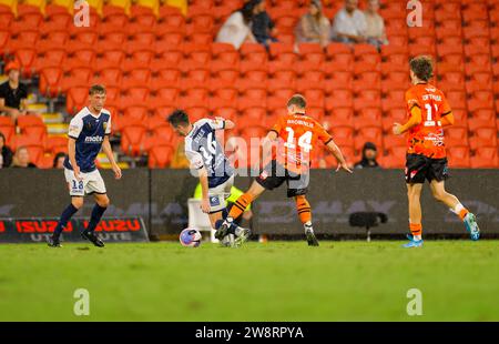 Harrison Steele Of Central Coast Mariners Heads The Ball For A Goal 