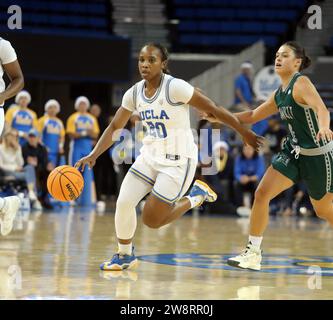 December 21, 2023 - UCLA Bruins guard Charisma Osborne #20 dribbles during a game between the UCLA Bruins and the Hawai'i Rainbow Wahine at Pauley Pavilion in Los Angeles, CA - Michael Sullivan/CSM Stock Photo