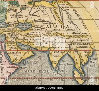 World climate zones (1610) Asia. Stock Photo