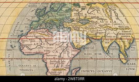 World climate zones (1610) a closer look. Stock Photo
