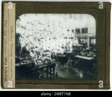 World's Columbian Exposition lantern slides, Transportation Building, with Carriages Stock Photo