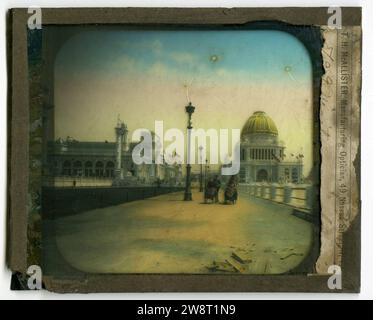 World's Columbian Exposition lantern slides, Visitors in Chairs Stock Photo