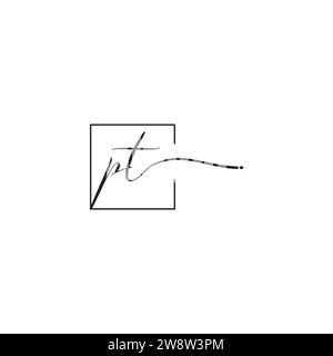 PT siganture logo concept in high quality professional design that will print well across any print media Stock Vector