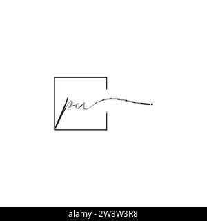 PU siganture logo concept in high quality professional design that will print well across any print media Stock Vector