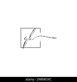 QK siganture logo concept in high quality professional design that will print well across any print media Stock Vector