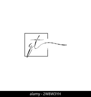 QT siganture logo concept in high quality professional design that will print well across any print media Stock Vector