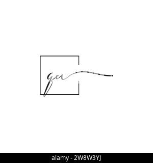 QU siganture logo concept in high quality professional design that will print well across any print media Stock Vector