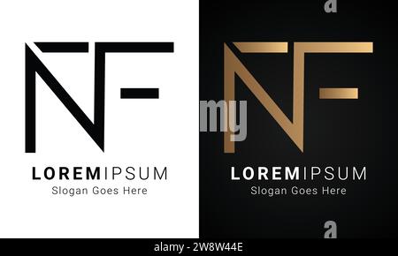 Luxury Initial NFT or TFN Monogram Text Letter Logo Design Stock Vector