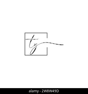 TZ siganture logo concept in high quality professional design that will print well across any print media Stock Vector