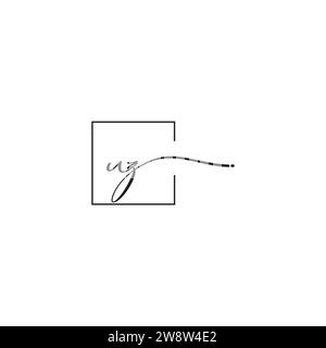 UZ siganture logo concept in high quality professional design that will print well across any print media Stock Vector