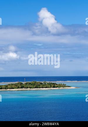 South Pacific Cruise /  The Island Paradise of Mystery Island viewed from the Carnival Splendor. After departing from Sydney Australia this cruise shi Stock Photo