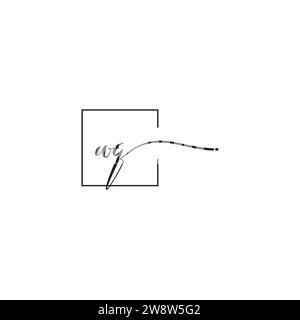 WQ siganture logo concept in high quality professional design that will print well across any print media Stock Vector