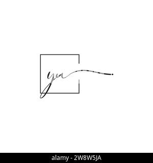 YU siganture logo concept in high quality professional design that will print well across any print media Stock Vector