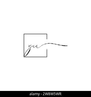 ZU siganture logo concept in high quality professional design that will print well across any print media Stock Vector