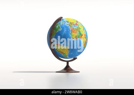 3D render - Globe of planet Earth but on a white background. Stock Photo