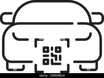 Car sharing service. QR code vehicle identification. Pixel perfect icon ...