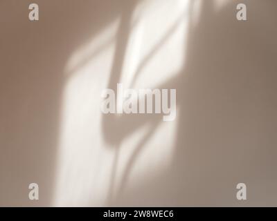 Sunlight from a window on a pale pink wall. Background Stock Photo