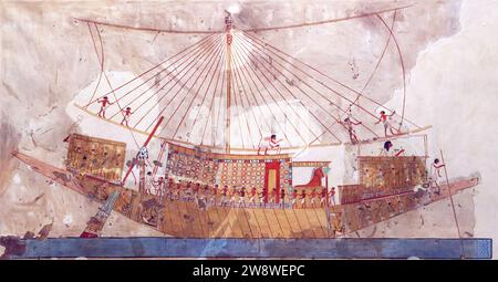 The Viceroy's boat from tomb of Huy, Metropolitan Museum of Art, New York Stock Photo