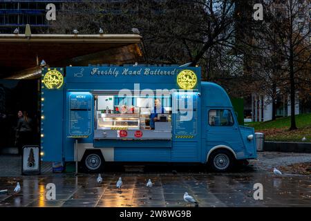 A Mobile Fish and Chip Van On The Southbank, London, Uk Stock Photo