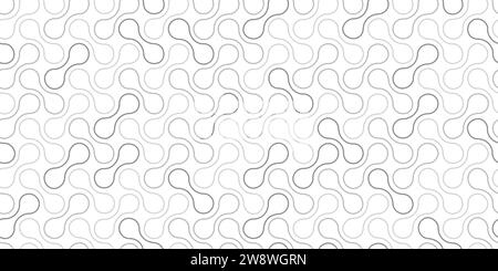 Seamless pattern with circle connect shape. Metaball dots icon. Integration technology symbols. Abstract point movement. Transition round blobs Stock Vector