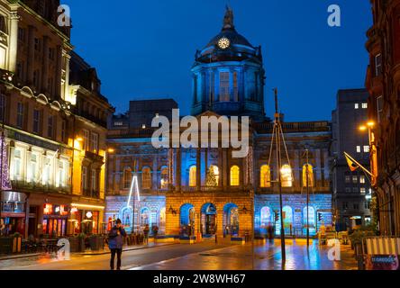 Liverpool Town Hall, pictured in December 2023. Rebuilt in 1802. It is on the junction of Castle st and Water St, but it's address is High Street. Stock Photo