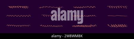 Wavy line with flowing curves. Swirls, zigzags, and doodle elements. Flat vector illustration isolated on white background. Stock Vector