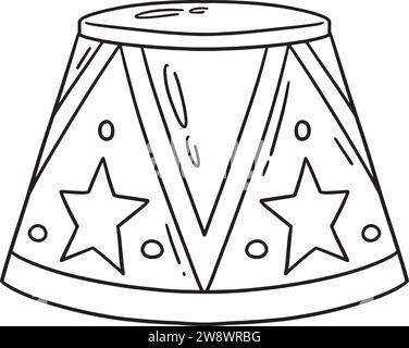 Circus Podium Isolated Coloring Page for Kids Stock Vector