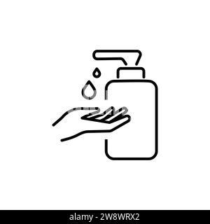 Vector sanitizer and antiseptic alcohol gel symbol. Icon of hygiene procedure, disease prevention. Stock Vector