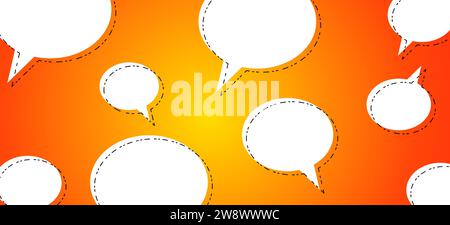 ORANGE BACKGROUND WITH WHITE BALLOONS Stock Vector