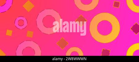 PINK BACKGROUND WITH GEOMETRIC SHAPES Stock Vector