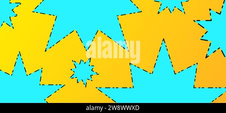 YELLOW BACKGROUND WITH BLUE STARS Stock Vector