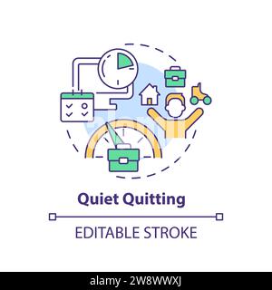 Thin line simple colorful quiet quitting icon concept Stock Vector