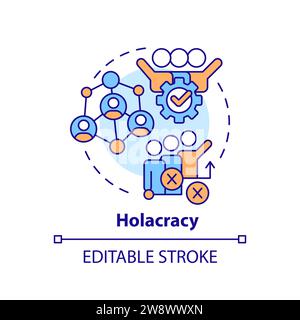 Thin line simple colorful holacracy icon concept Stock Vector