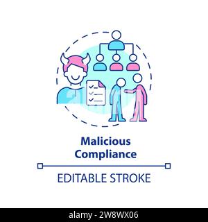 Thin line simple colorful malicious compliance icon concept Stock Vector