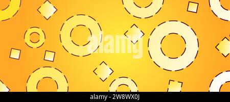 YELLOW BACKGROUND WITH GEOMETRIC SHAPES Stock Vector