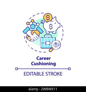 Thin line simple colorful career cushioning icon concept Stock Vector